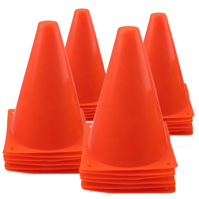 Mirepty 7 Inch Plastic Traffic Cones Sport Training Agility Marker Cone for Soccer, Skating, Football, Basketball, Indoor and Outdoor Games (Orange, 24 Pack) - Image 1